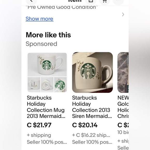 2 Starbucks Holiday collection 2013 mugs - Picture 10 of 13